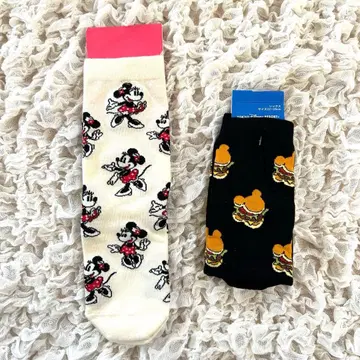 도쿄 디즈니 리조트 와플 햄버거 파크 푸드 양말 22~25