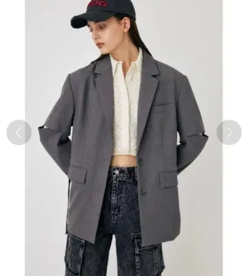 MOUSSY CUT OUT 자켓 그레이