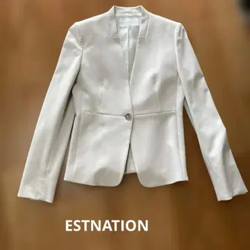 ESTNATION 화이트 노카라 자켓