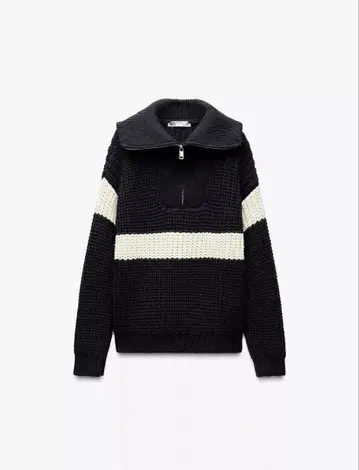 ZARA 스트라이프 니트 스웨터 네이비 M 미사용 새상품