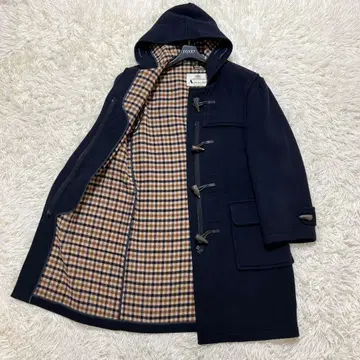 아쿠아 스큐텀 더플 코트 네이비 체크 토글 XL 영국제