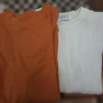 LOWRYS FARM 리브 니트 반팔 T셔츠 2종 세트