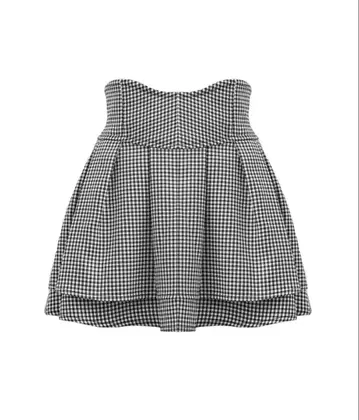 michellMacaron 슬림 레그 깅엄 체크 스커트