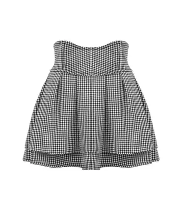 michellMacaron 슬림 레그 깅엄 체크 스커트