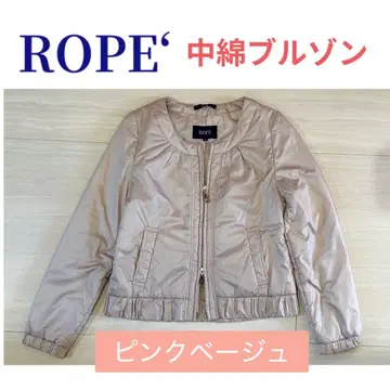 ROPE' 충전솜 블루종 핑크 베이지 사이즈 9 광택 고급스러움