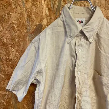 AE9196 VAN 버튼 다운 반팔 셔츠 베이지 여성용 38 포스