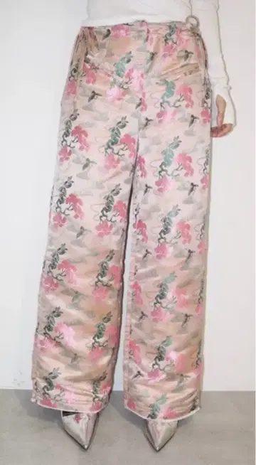 musubore 사이드 리본 차이나 팬츠