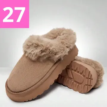 즉시 발송 어그 부츠 복슬복슬 퍼 슬립온 통굽 베이지 27