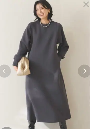 안필로 차콜 롱 원피스 UNFILOBEAUTY FORMJERSEY