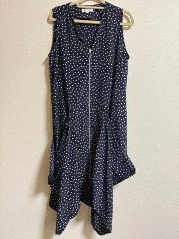 YUKARA 네이비 도트 무늬 38