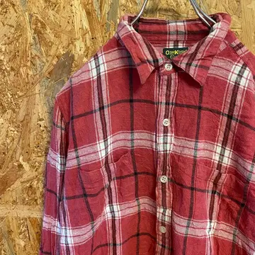 AE9198 OSHKOSH 긴팔 셔츠 레드 체크 여성용 포스