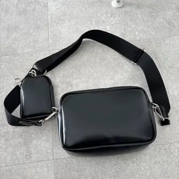 ASCLO 블랙 숄더백 합성 피혁