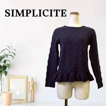 zG707 [F] SIMPLICITE 기하학 패턴 풀오버 긴팔 니트