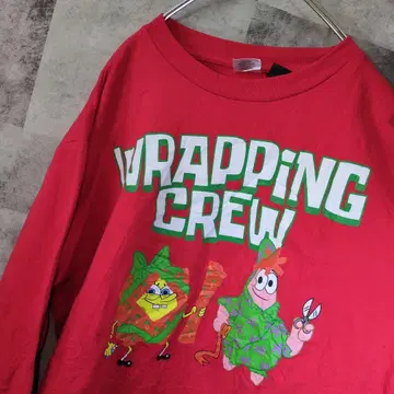 스펀지밥 맨투맨 트레이닝복 레드 L C40,15