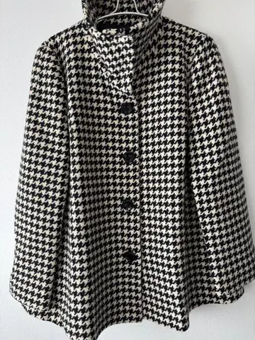 하운드투스 패턴 A라인 플레어 코트 레리안 캐시미어 혼방