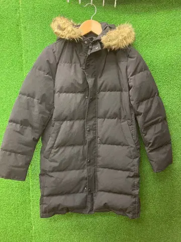 BACK NUMBER 퍼 부착 롱 다운 자켓 블랙