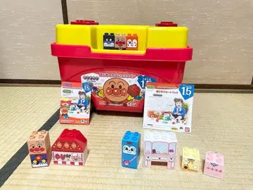 [설명서 포함] 호빵맨 첫 블록 웨건 드레스룸과 코킨짱 외