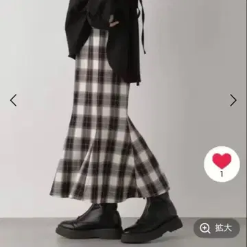 LOWRYS FARM 체크 머메이드 스커트