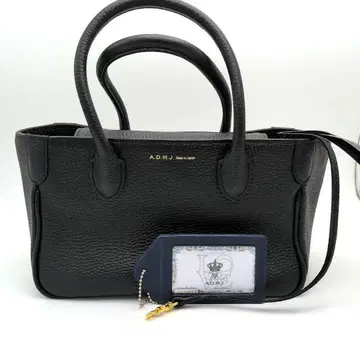 [ 미사용 ] ADMJ 마이크로 미니 핸드백 블랙 슈링크 가죽 덮개 있음