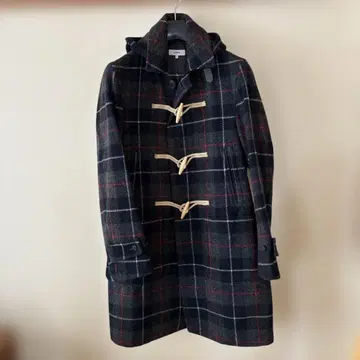 SHIPS 그레이와 블랙 체크 더플 코트 M 사이즈
