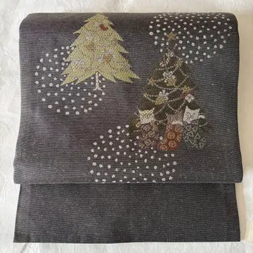 나고야 오비 크리스마스 트리 고양이 자수