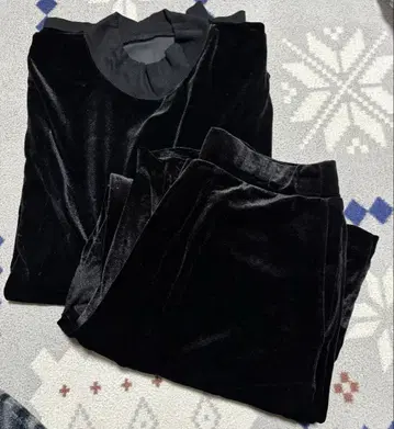 H&M 벨로아 팬츠 벨로아 상의 셋업 블랙