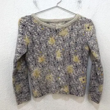 램스울/린넨 100% 암그린 amugrin 꽃무늬 가디건 [ 2 ]