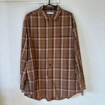 FREAK'S STORE 브라운 체크 긴팔 셔츠 M