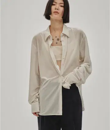 TODAYFUL 라운드헴 벨루어 셔츠 아이보리