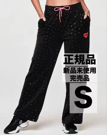 정품 미사용 새상품 ZUMBA 발렌타인 컬렉션 벨로아 팬츠 S