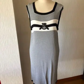 VALENZA POSPORTS 보더 슬리브리스 니트 원피스 오샤레