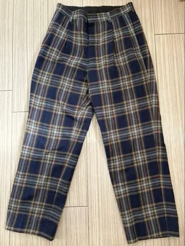 Gembody 체크 무늬 팬츠 네이비