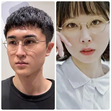 진스 RIM 안경 골드 중근 티타늄 남녀 공용