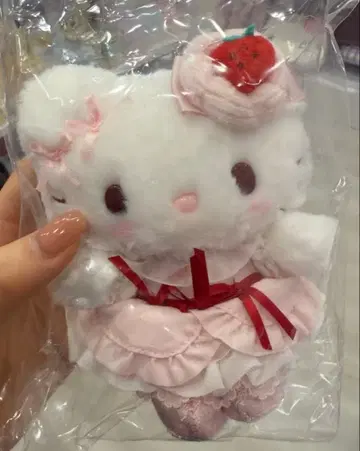산리오 딸기 휘핑 케이크 시리즈 마스코트 백참 헬로키티