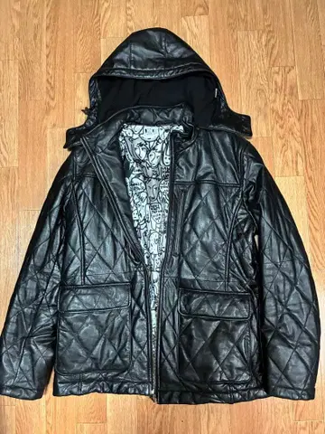 까스텔바작 램 가죽 가죽 자켓 블랙 올 패턴 L