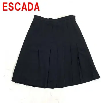 A5479 에스카다 미디 스커트 울 플리츠 안감 있음 블랙 38