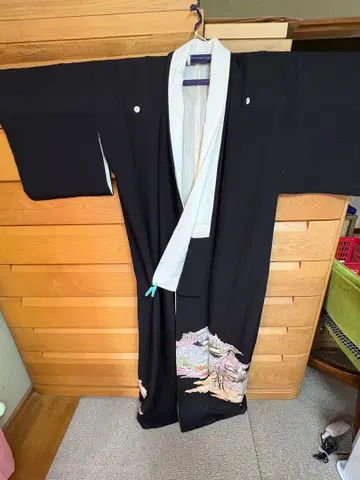 검은색 3가 문장 기모노. 리메이크에도! 착용에도!