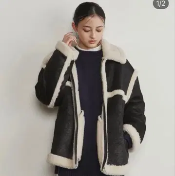 MURUA 미디 루즈 페이크 무스탕