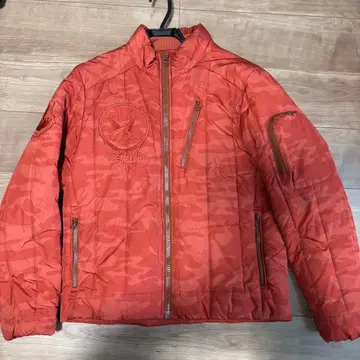 AVIREX 카모 패턴 오렌지 다운 자켓