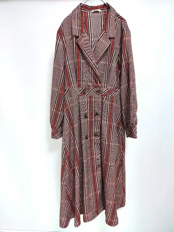 GRL 체크 무늬 트렌치코트풍 원피스