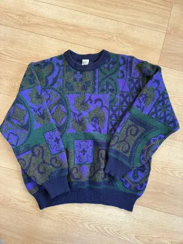 구제 의류 총 패턴 니트 스웨터