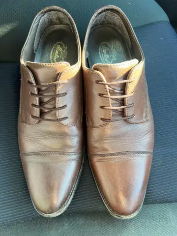 브라운 가죽 드레스 슈즈 레이스업 비즈니스 슈즈