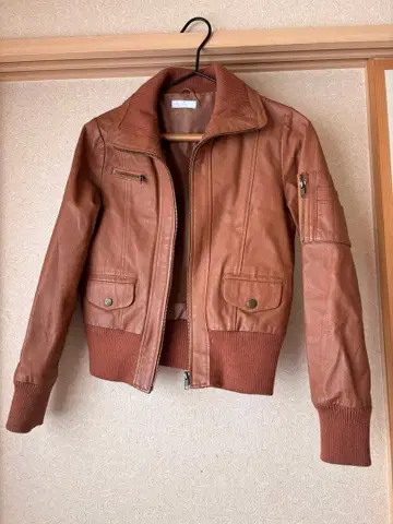브라운 돼지 가죽 자켓 S 사이즈