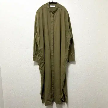 카구레 코튼 셔츠 원피스 스탠드 카라 긴팔 2022AW