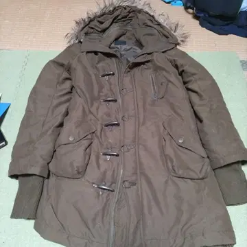 IMAGE 퍼 포함 카키 브라운 다운 코트