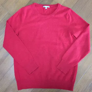 유니클로 캐시미어 100% 크루넥 스웨터 레드 XL (LL) 새상품급