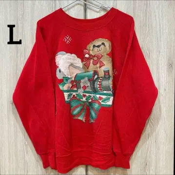 Pannill [ L ] 크리스마스 맨투맨 빨간색 레드 트레이닝복