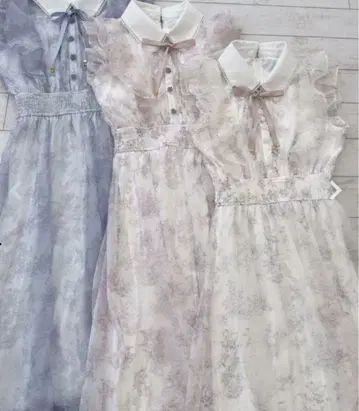 ROJITA 프릴 슬리브 꽃무늬 롱 원피스