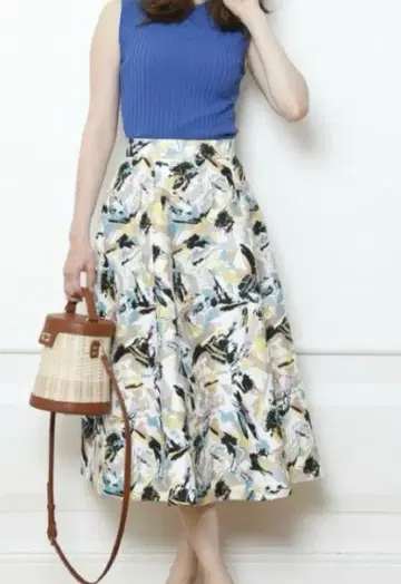 mystrada 올 패턴 플레어 스커트