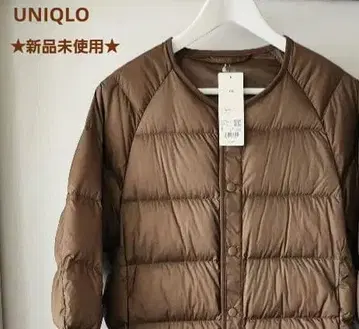 [ 미사용 새상품 ] UNIQLO 유니클로 리사이클 다운 자켓 브라운 S